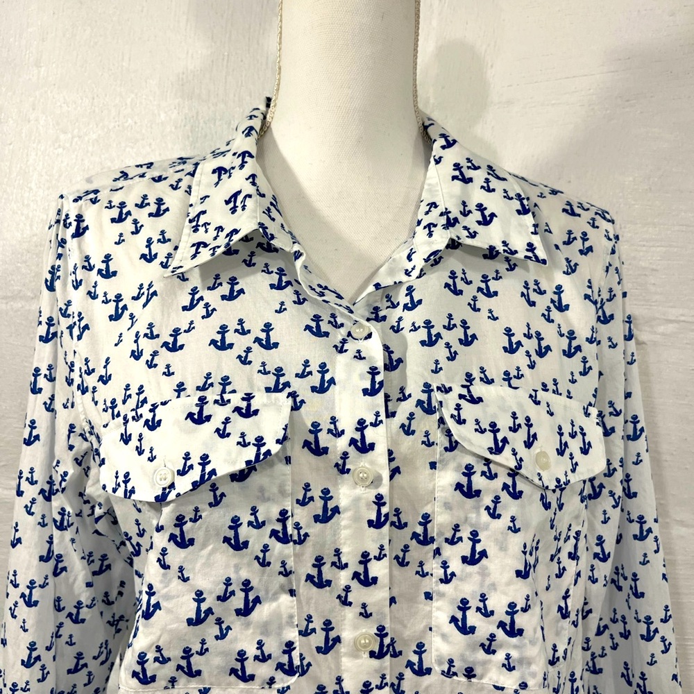 TOMMY HILFIGER ANCHOR PRINT BUTTON DOWN SHIRT (912)